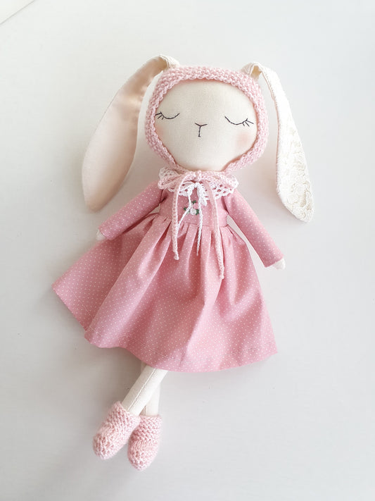 Handmade bunny doll, heirloom Easter gift