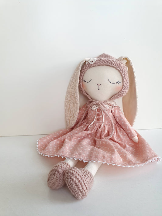 Handmade bunny doll, heirloom Easter gift